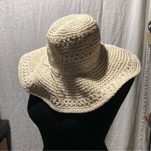 Sun Hat  woven light natural color plastic rim insert for structure at brim OS